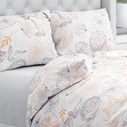 Biante Bavlnené posteľné obliečky Sandra SA-526 Hnedé vlčie maky na bielom Jednolôžko 140x200 a 70x90 cm