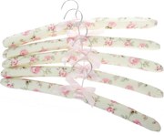 Set 5 textilných vešiakov Kvety, ružová