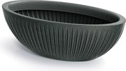 Oválny kvetináč LATIE 58 cm granitovo čierny