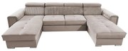 Rozkladacia sedacia súprava s univerzálnym rohom do U s úložným priestorom SALVADA béžová