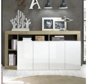 Komoda LENOR biela/hnedá