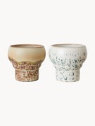 Ručne vyrobené hrnčeky's reaktívnou glazúrou 70's, 2 ks