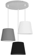 Závesné svietidlo Milano, 3x textilné tienidlo (mix 4 farieb), (výber z 3 farieb konštrukcie), o