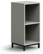 Knižnica QBUS, 1 polica, na nožičkách, 868x400x400 mm, čierna, svetlošedá