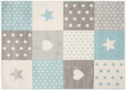 Kusový koberec C573A biely/tyrkysový LAZUR Rozmer: 120x170