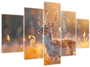 Obraz - Jeleň v poli (150x105 cm)