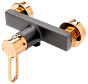 F-Design Zaffiro, sprchová batéria bez sprchovej sady, čierna matná-ružové zlato, FD1-ZFR-7-25