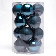 Sada vianočných ozdôb MODRÁ 16 ks, pr. 8 cm
