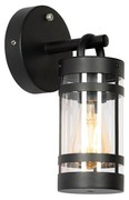 Vonkajšia nástenná lampa čierna IP44 so senzorom súmraku - Ruben