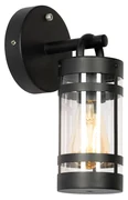 Vonkajšia nástenná lampa čierna IP44 so senzorom súmraku - Ruben