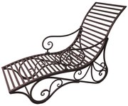 Tmavohnedé kovové záhradné ležadlo Kuwa – Garden Pleasure