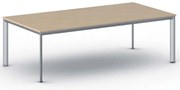 Rokovací kancelársky stôl PRIMO INVITATION, 240x120 cm, sivostrieborná podnož, buk