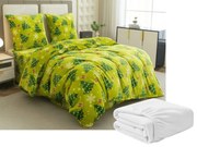 Sada 2ks mikroplyšových obliečok CHRISTMAS TREE zelené + obliečka mikroplyš SOFT 180x200 cm biele, dvojlôžko