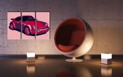 Ručne maľovaný POP Art obraz PORSCHE 911 3 dielny por3