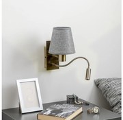 Brilagi - LED Nástenná lampa NUBILA 1xE27/25W/230V + LED/3W mosadz/šedá
