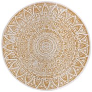 Kusový koberec Mojkoberec Original Nora 105792 Ochre kruh – na von aj na doma, 140x140 (priemer) kruh, žltá, chodba / predsieň, Mujkoberec Original