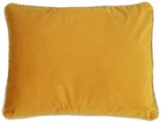 Zlatý zamatový vankúš s pleteným lemom - 35 * 45 * 10cm