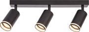 Bodové svietidlo Pipe Ring, 3x čierne kovové tienidlo, b