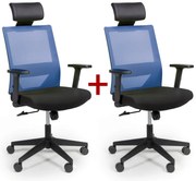 Kancelárska stolička WOLF 1+1 ZADARMO, modrá
