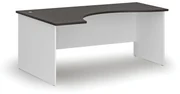 Ergonomický kancelársky pracovný stôl PRIMO WHITE, 1800 x 1200 mm, ľavý, biela/wenge