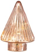 Ružový svietiaci sklenený stromček Tree Led - Ø 9*12 cm