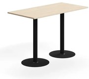 Barový stôl ALVA, 1400x700x900 mm, s kotvením do zeme, HPL, čierna/breza