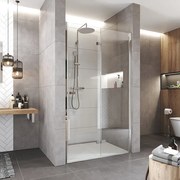 Mereo Mereo, Zalamovací sprchové dvere, Novea, chróm ALU, sklo Číre, pravé prevedenie, MER-CK10853ZP