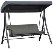 Záhradná hojdačka technoratan sivá s vankúšmi