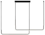LED Luster na lanku HORIZONT 2xLED/11W/230V čierna
