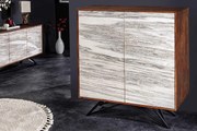 Dizajnová vysoká komoda Quillon II 120 cm prírodný kameň