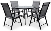 Záhradný jedálenský set Capri 100 cm + 4x kovová stolička Solano