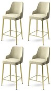 Súprava barových stoličiek Enox Cream and Gold, 4 ks, 4 ks