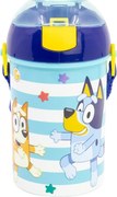 Plastová fľaša na pitie so slamkou, viečkom a popruhom Bluey - BPA Free - 450 ml