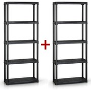 ArtPlast Plastový regál TEMPO 1+1 ZADARMO, 1740x700x300 mm, 5 políc