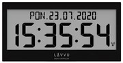 Čierne digitálne hodiny s češtinou LAVVU MODIG riadené rádiovým signálom LCX0011