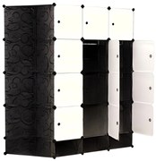 Hogler 3416 Variabilný regálový systém 20 modulov, 147 x 162 x 46 cm, čierny