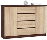 Komoda Keanu IV (wenge + dub sonoma). Akcia -17%. Vlastná spoľahlivá doprava až k Vám domov. 1069051