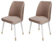 Súprava jedálenských stoličiek Hugo Beige and White, 2 ks