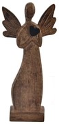 InDecor Anjel so srdcom z mangového dreva, 19 x 5 x 42 cm, 42 cm