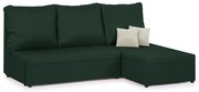 Rohová pohovka pre 3 osoby s funkciou spania TOMI Tmavě zelená/krémová
