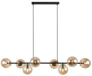 Závesne svietidlo Paris, 8x medové sklenené tienidlo, B/G