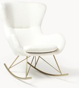 Plyšové hojdacie kreslo's kovovými nohami Wing