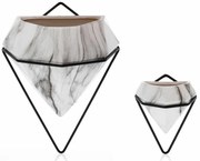 NÁSTENNÝ KERAMICKÝ KVETINÁČ SEMELA SADA 2KS 23X20X11,5 CM+14X10X6 CM BIELA/ČIERNA