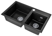 Gamma Modern 8020, 2-komorový granitový drez 795x495x210 mm, čierna škvrnitá, GMA-ZLE000025