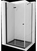 Mexen Lima sprchová kabína, skladacie dvere 80 x 100 cm, transparentnéné, čierna + závesný bidet Flat, čierna