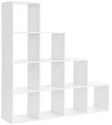 Vasagle Úložná polica, regál KALLA, 129,5x29x129,5cm, biela
