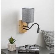 Brilagi - LED Nástenná lampa NUBILA WOOD 1xE27/25W/230V + LED/3W dub/šedá