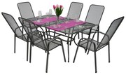 DEOKORK Záhradná kovová zostava SANDRA 1+6 stůl 160x95 cm (CT311)