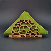 AMADEA Drevený stojanček na obrúsky s motívom okruhliakov, masívne drevo, 12,5x6,5x3,5 cm