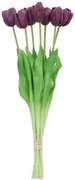 Kytica 7ks fialových realistických tulipánov Tulips - 43cm